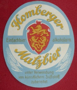 Gesellschaftsbrauerei Homberg Bieretikett Malzbier