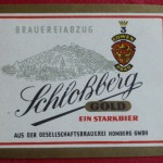 Gesellschaftsbrauerei Homberg Bieretikett Schloßberg Gold
