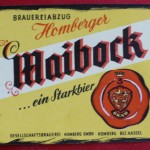 Gesellschaftsbrauerei Homberg mit dem Bieretikett des Maibock