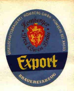 Gesellschaftsbrauerei Homberg Etikett Export