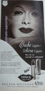 Frühe Reklame von Muelhens 4711 für "Tosca"