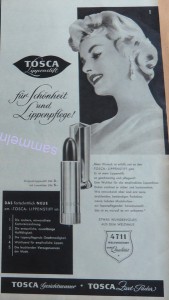 Frühe Reklame von Muelhens 4711 für das Produkt "Tosca"