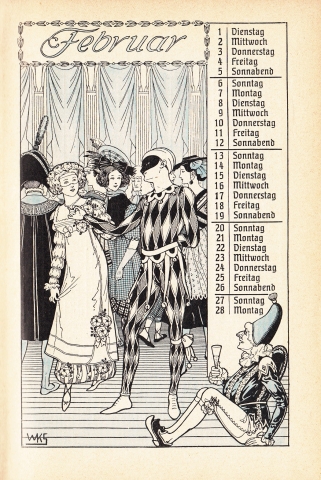 Almanach Kalender 1909 Gartenlaube Februar