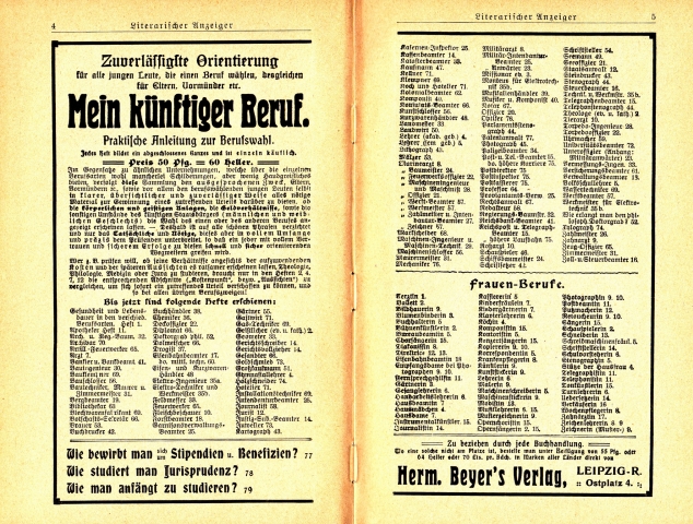 Almanach Werbung 1909