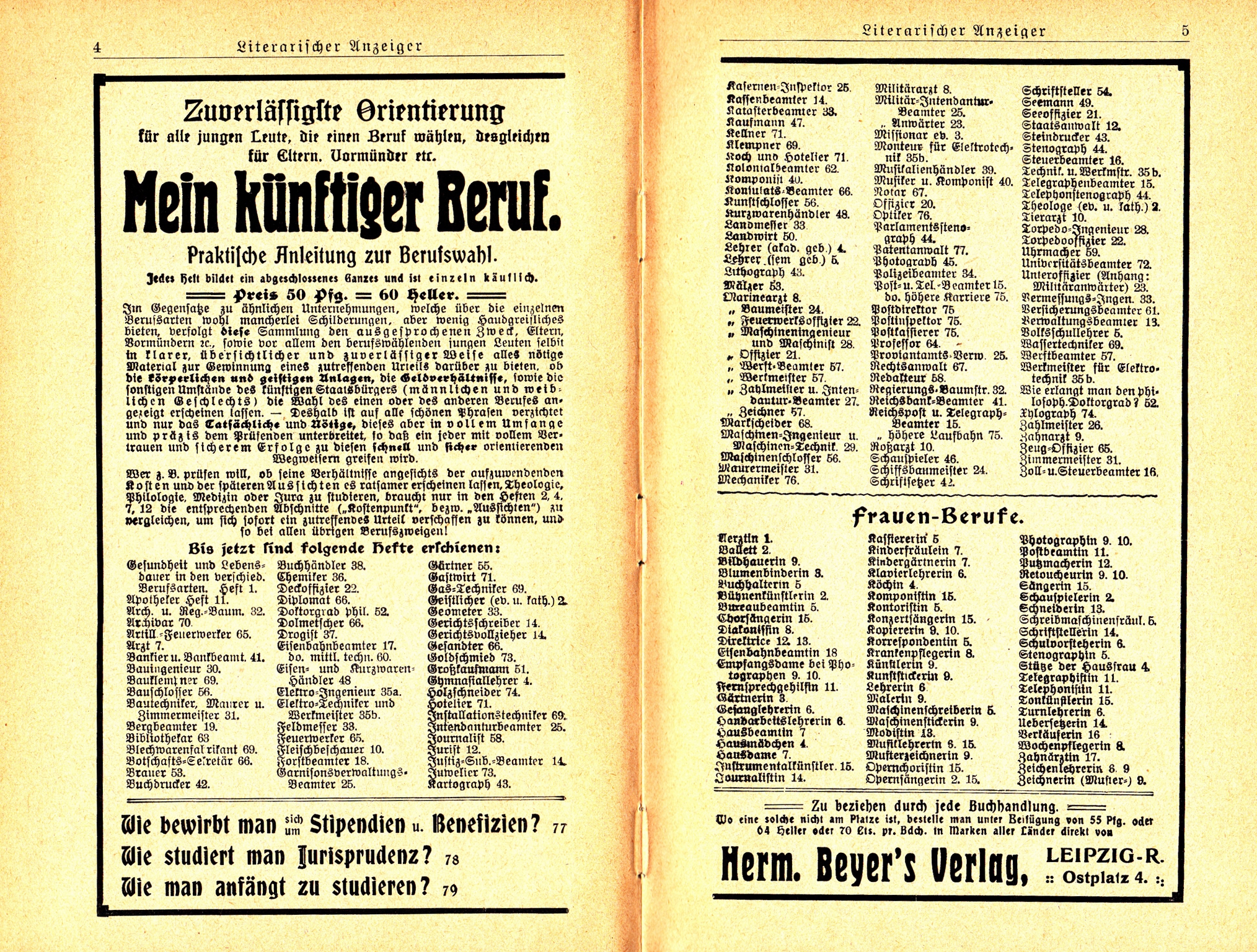 Almanach Werbung 1909